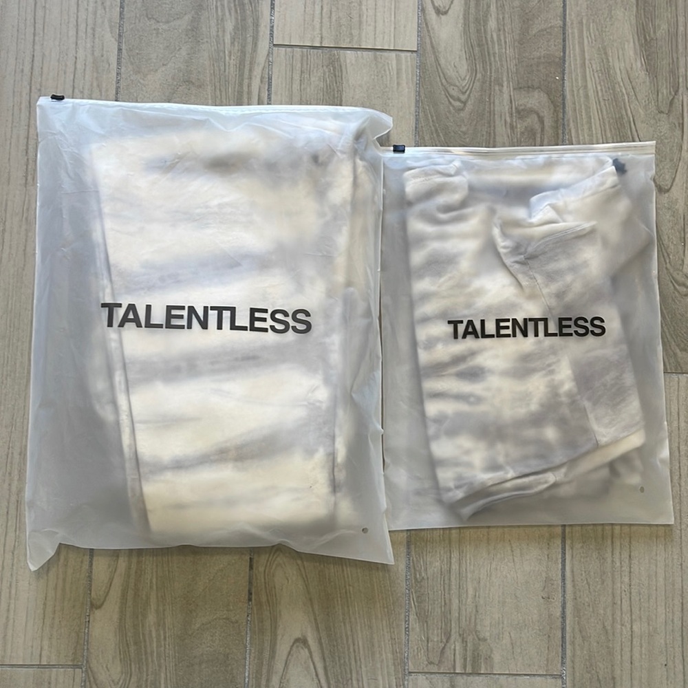 NWT TALENTLESS WOMENS SWEATPANTS & CINCH CROP CREW- TIGER WASH- NEUTRAL GRAY - Picture 5 of 12